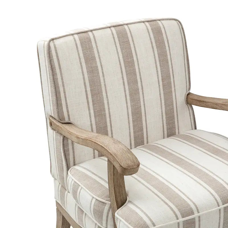 Fauteuil en polyester de style rustique avec pieds en bois massif