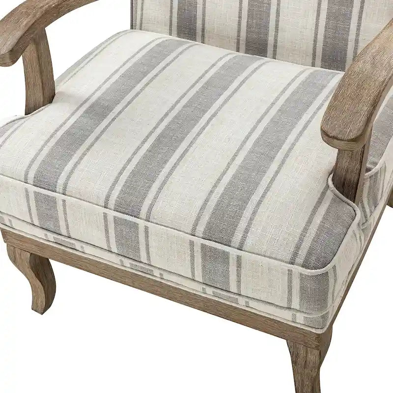 Fauteuil en polyester de style rustique avec pieds en bois massif
