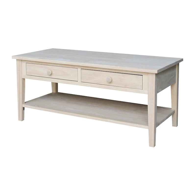 Table basse en bois d'hévéa massif