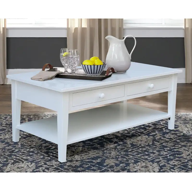 Table basse en bois d'hévéa massif
