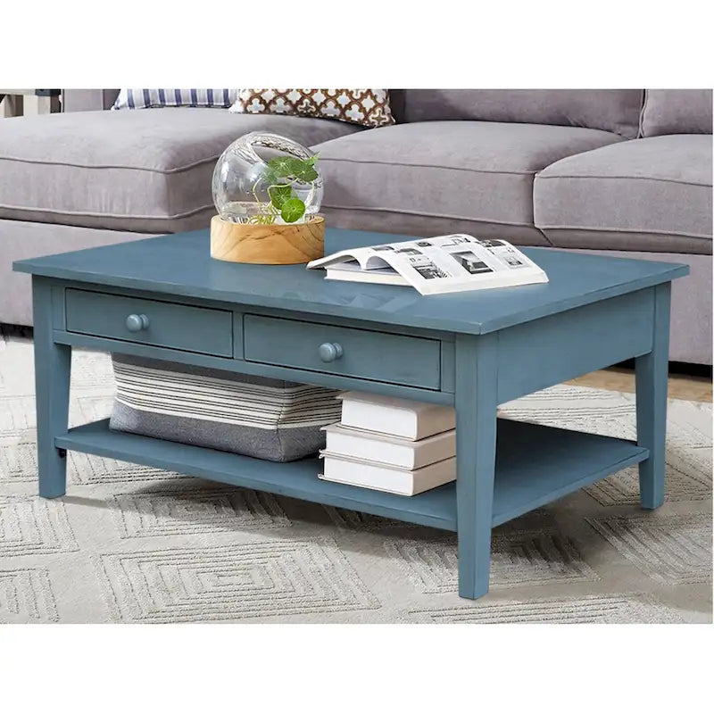 Table basse en bois d'hévéa massif
