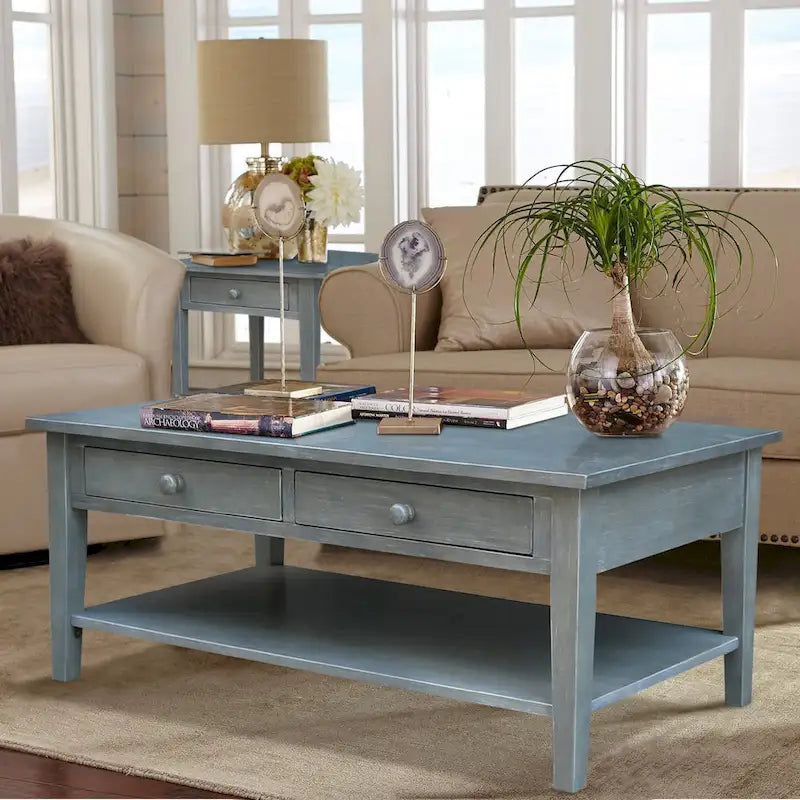 Table basse en bois d'hévéa massif