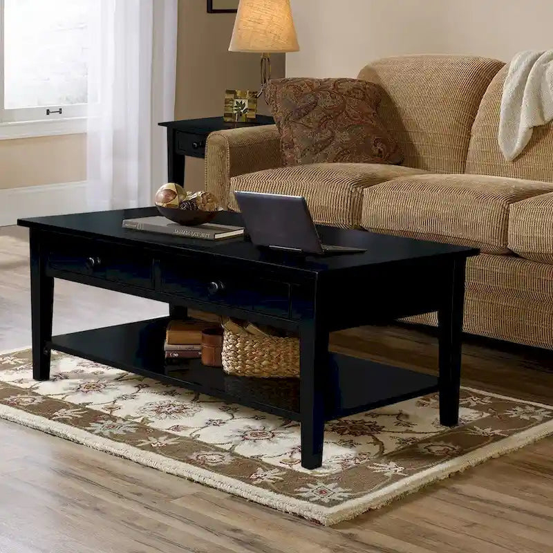 Table basse en bois d'hévéa massif