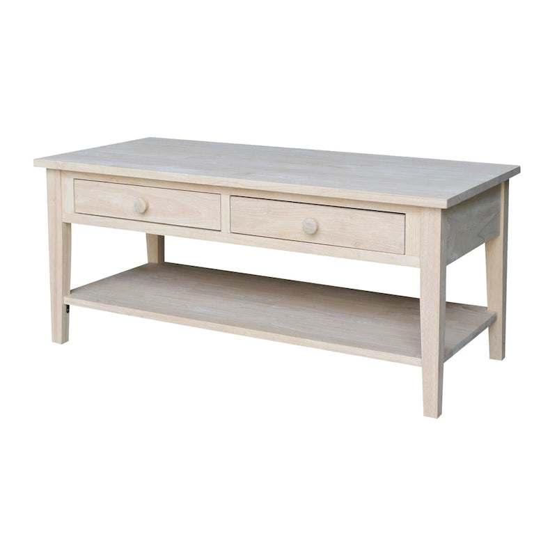 Table basse en bois d'hévéa massif