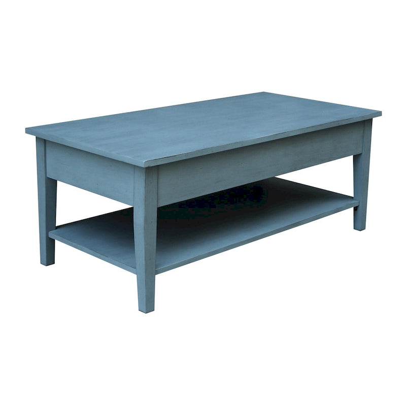 Table basse en bois d'hévéa massif