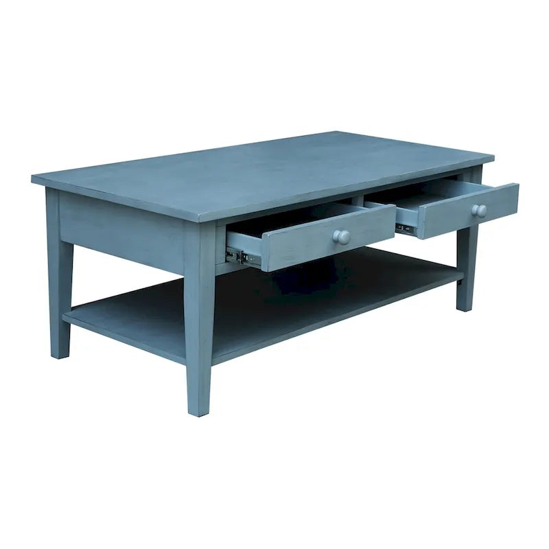 Table basse en bois d'hévéa massif