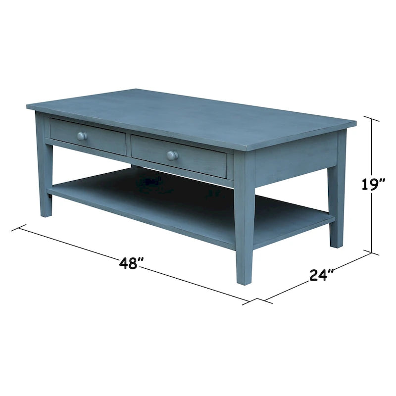 Table basse en bois d'hévéa massif