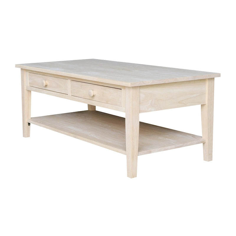 Table basse en bois d'hévéa massif