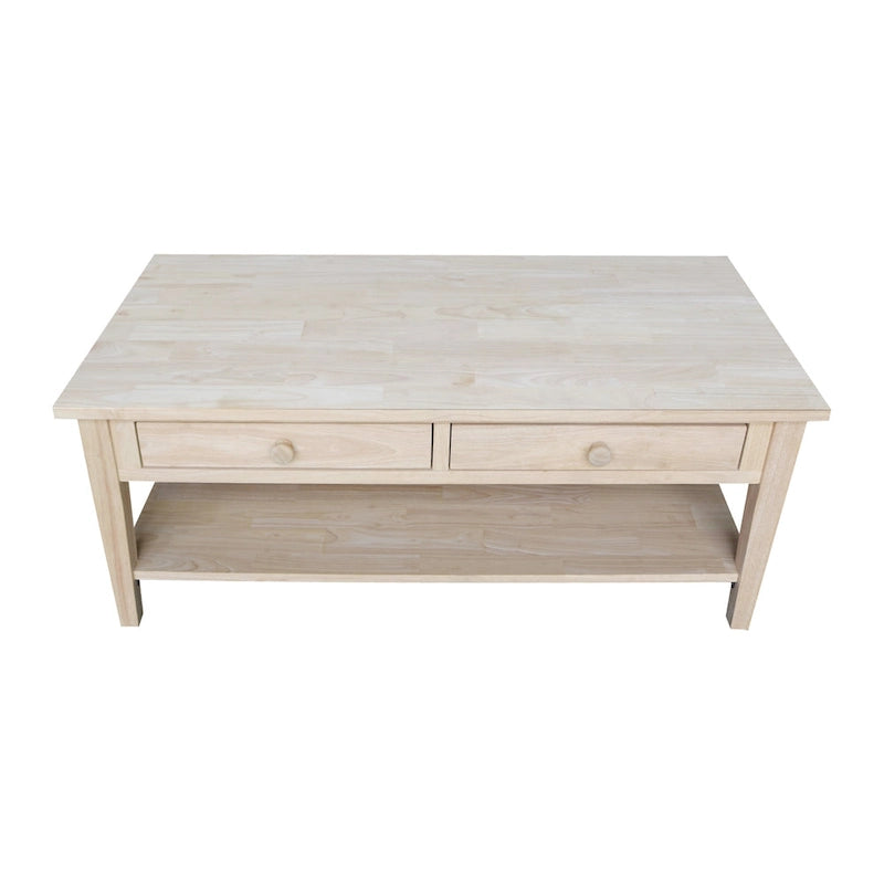 Table basse en bois d'hévéa massif