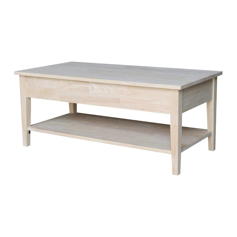 Table basse en bois d'hévéa massif