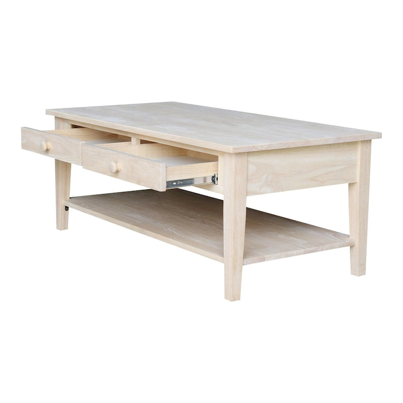 Table basse en bois d'hévéa massif