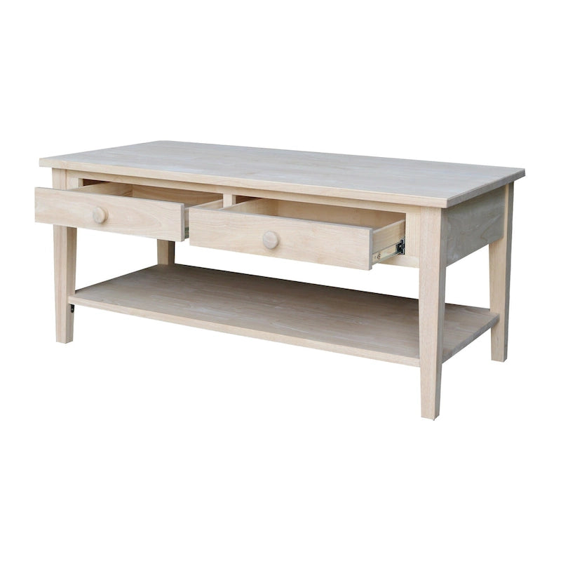 Table basse en bois d'hévéa massif