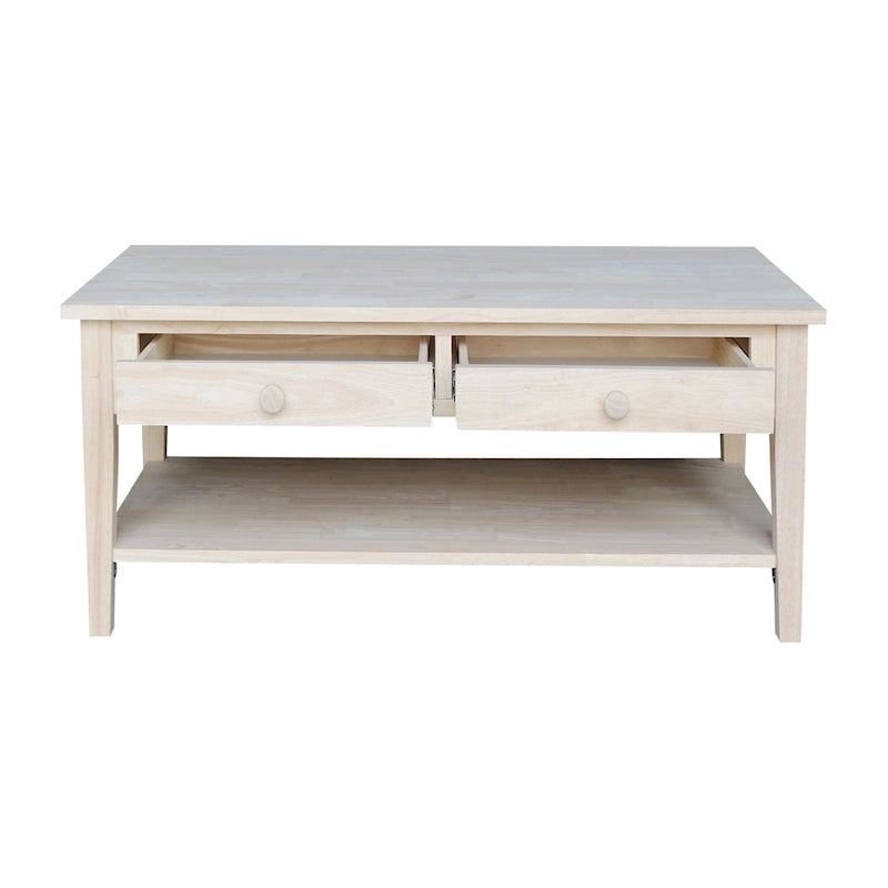 Table basse en bois d'hévéa massif