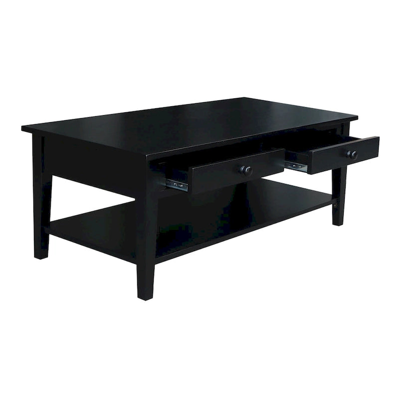 Table basse en bois d'hévéa massif
