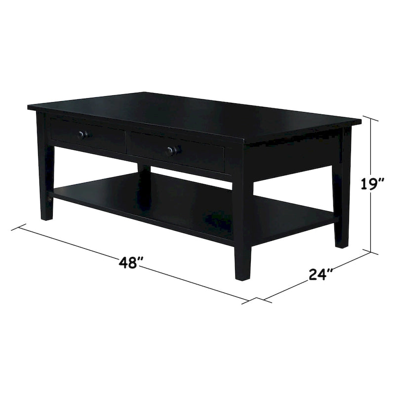 Table basse en bois d'hévéa massif