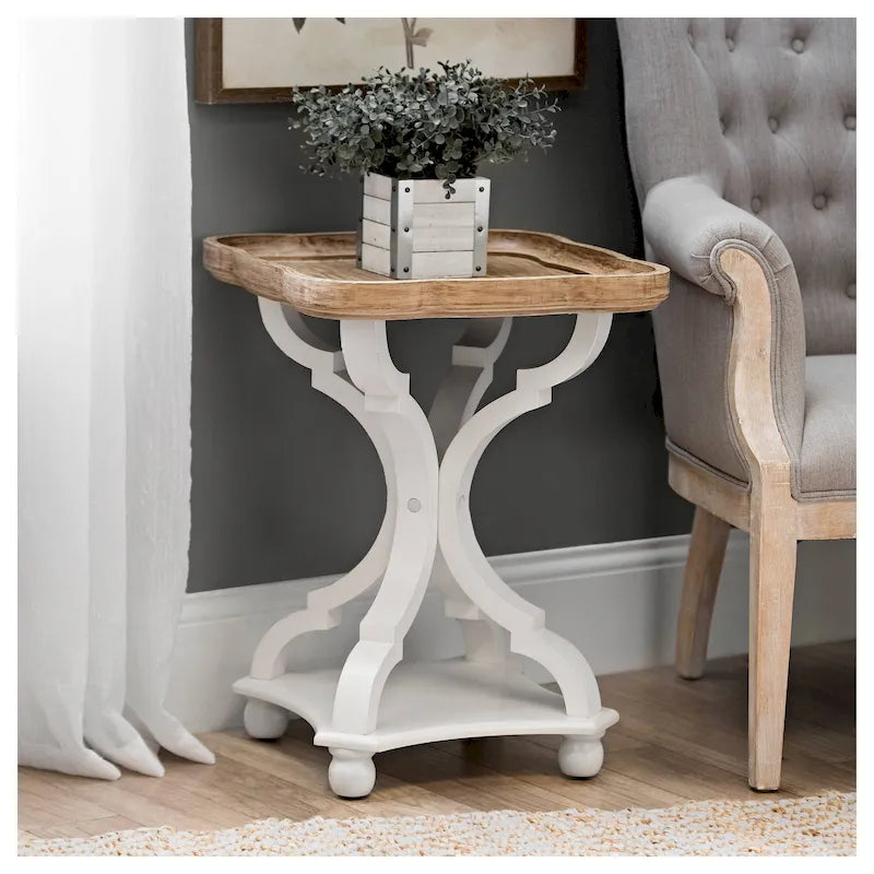 Table d'appoint plateau style maison de campagne