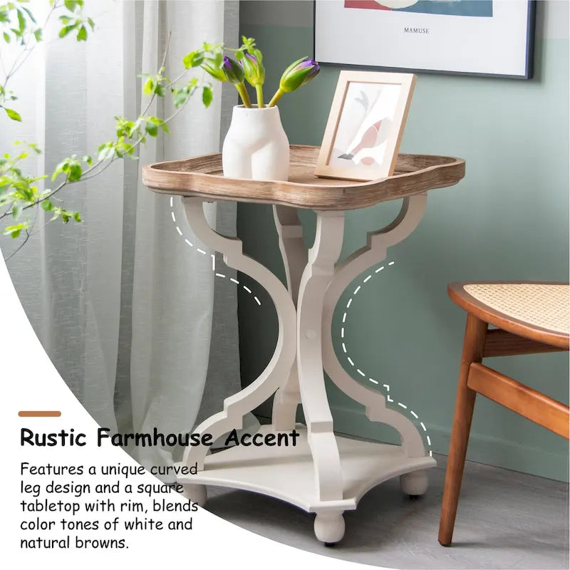 Table d'appoint plateau style maison de campagne