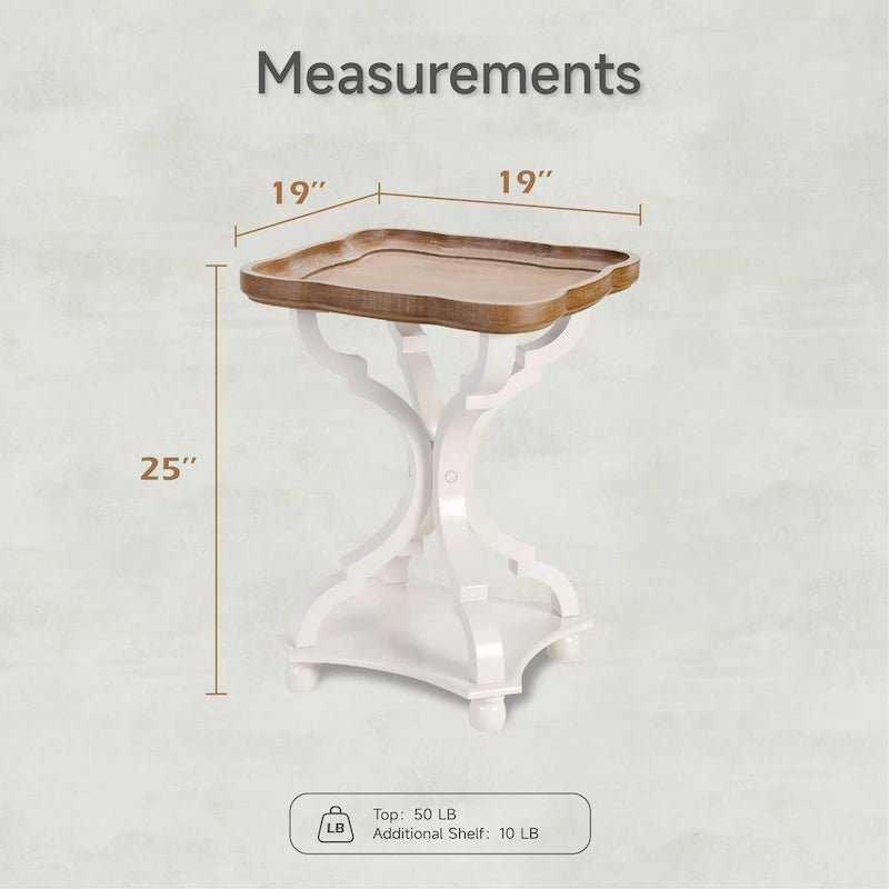 Table d'appoint plateau style maison de campagne