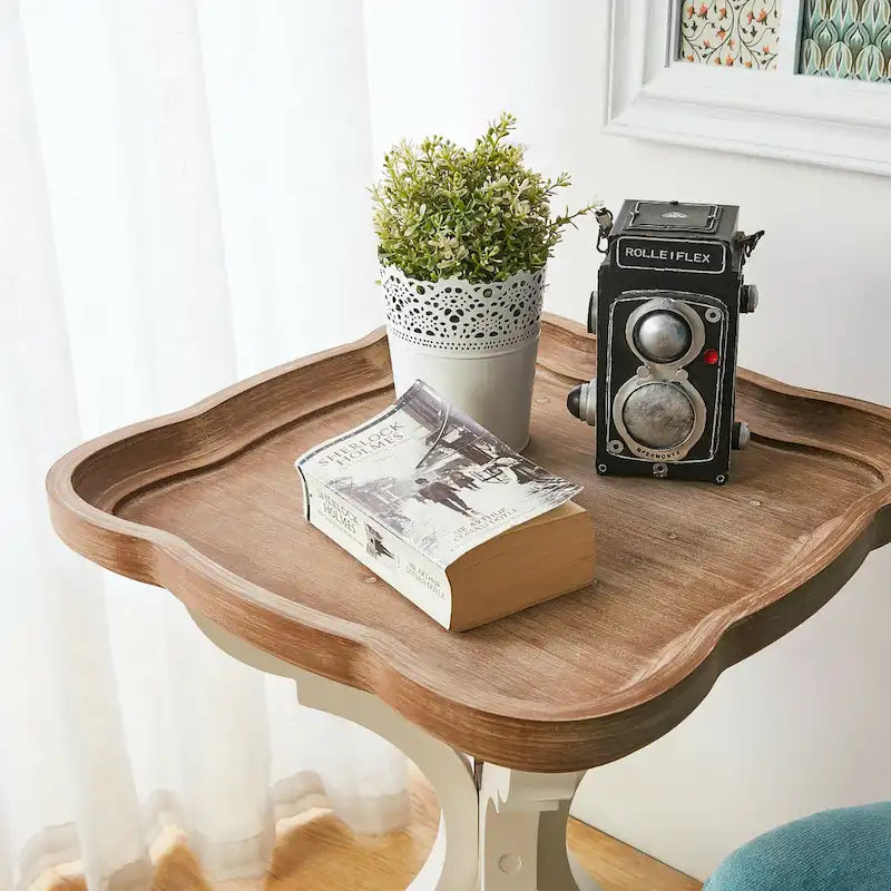 Table d'appoint plateau style maison de campagne