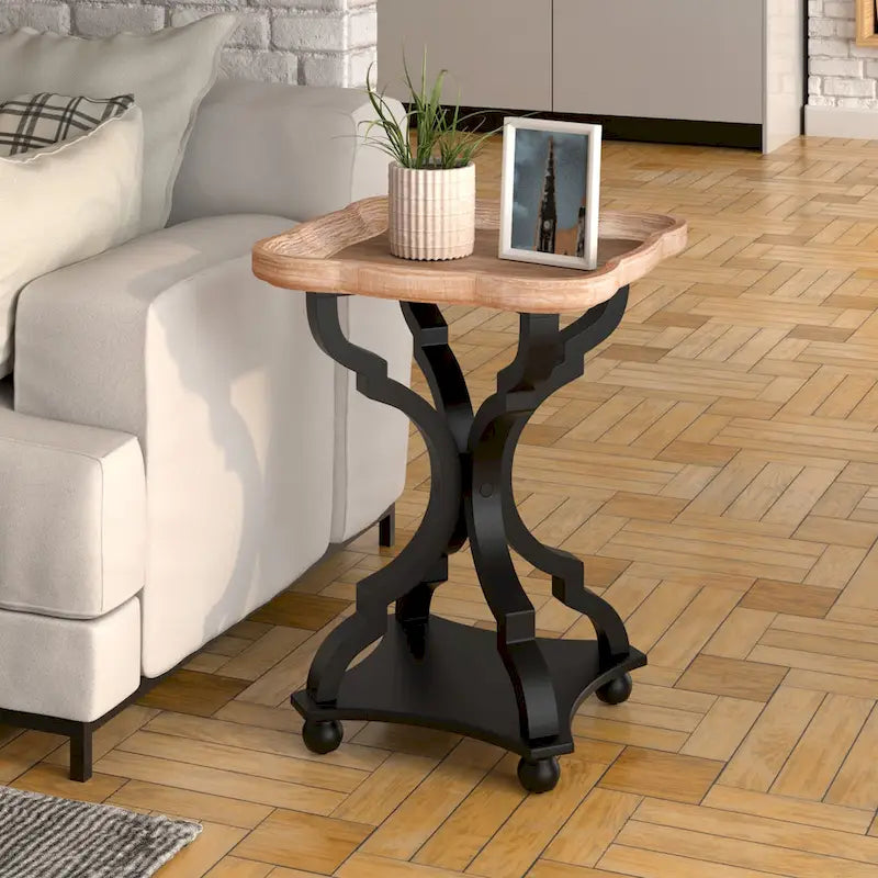 Table d'appoint plateau style maison de campagne