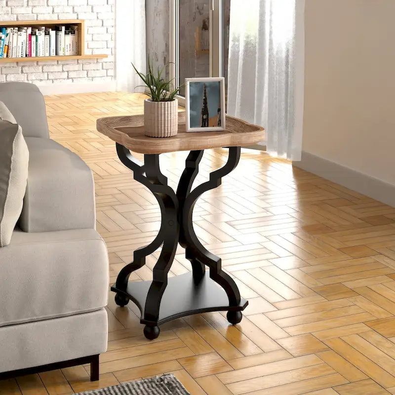 Table d'appoint plateau style maison de campagne