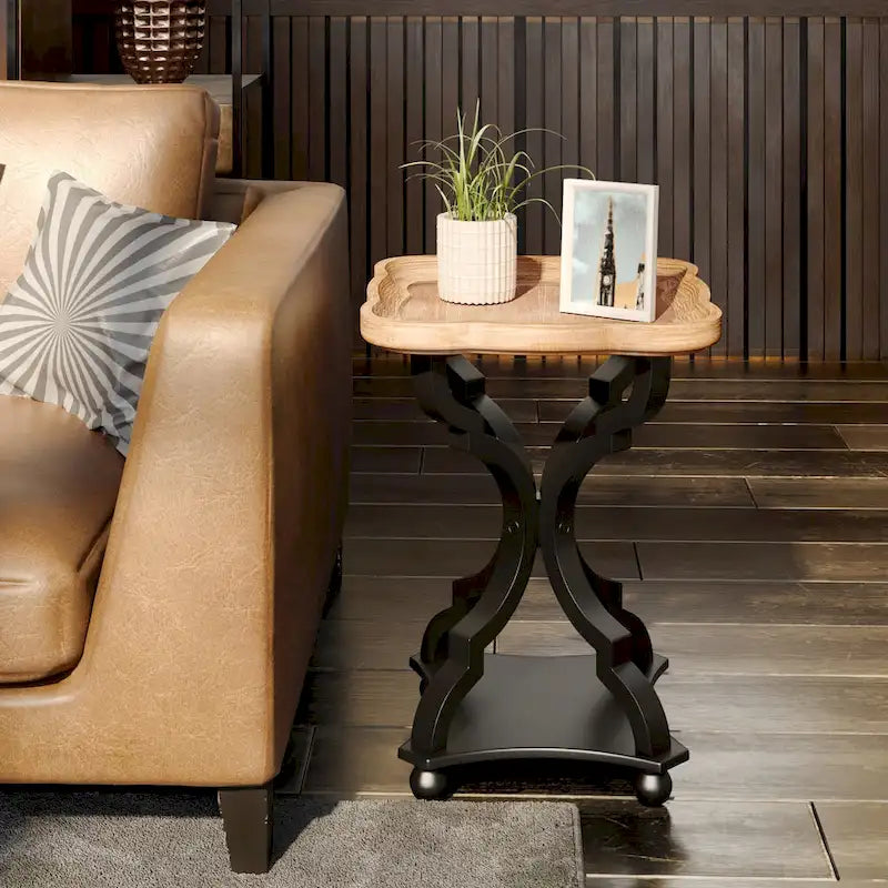 Table d'appoint plateau style maison de campagne