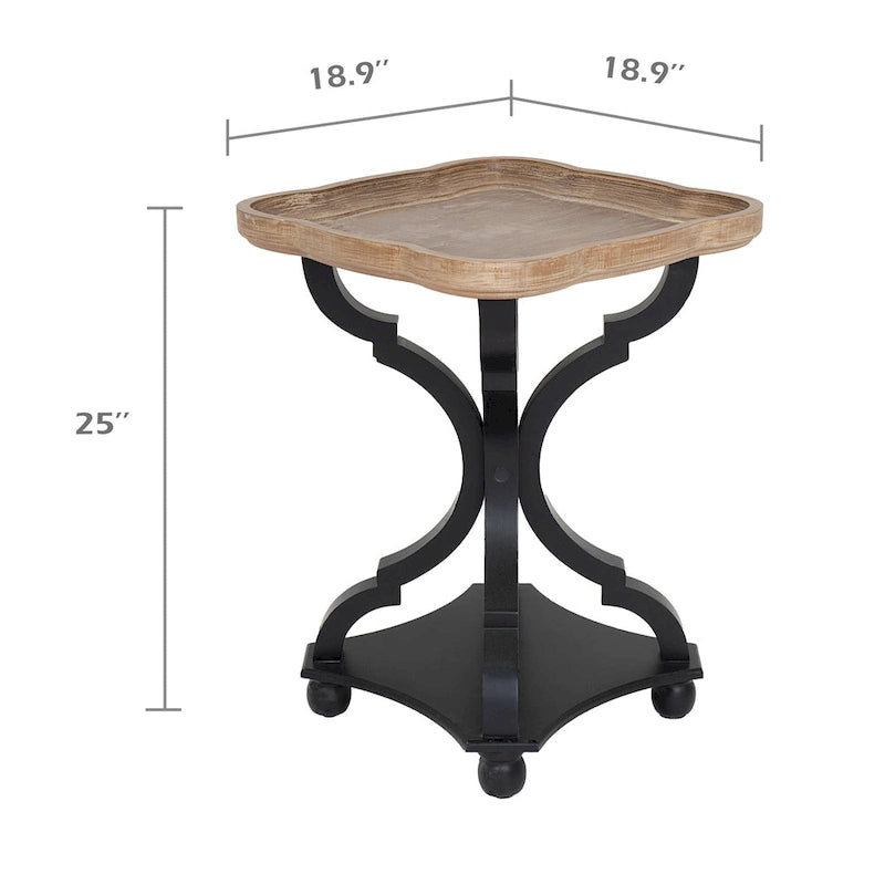 Table d'appoint plateau style maison de campagne