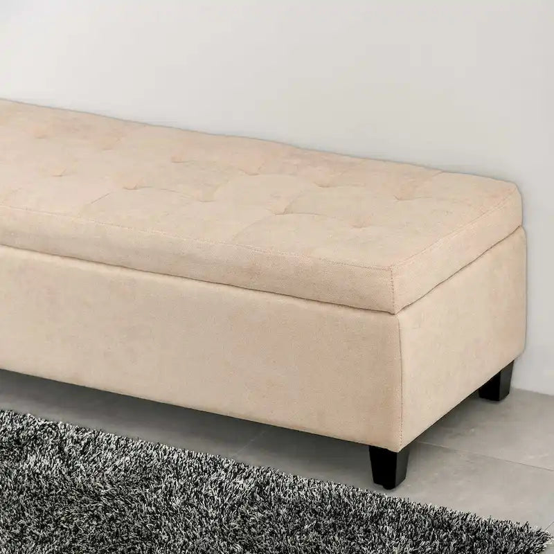 Banc de rangement, banc de bout de lit, coffre de rangement pour linge