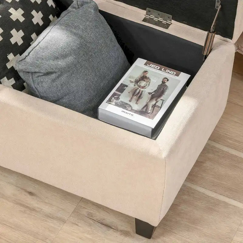 Banc de rangement, banc de bout de lit, coffre de rangement pour linge