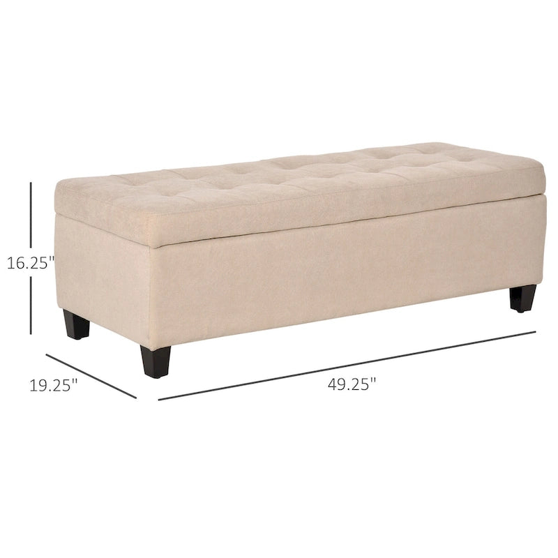 Banc de rangement, banc de bout de lit, coffre de rangement pour linge