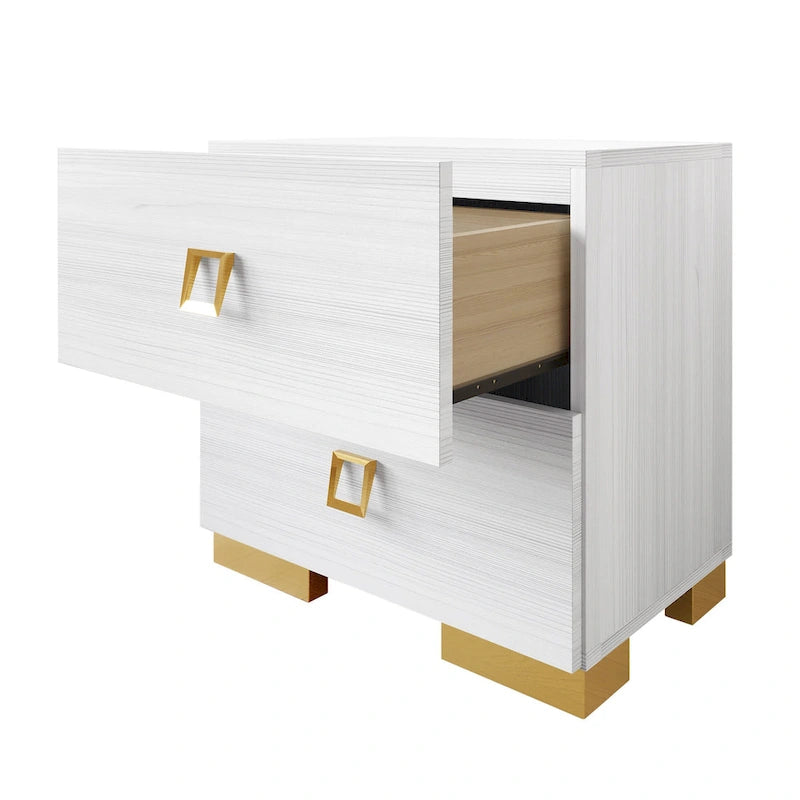 Table de chevet double tiroir de luxe moderne