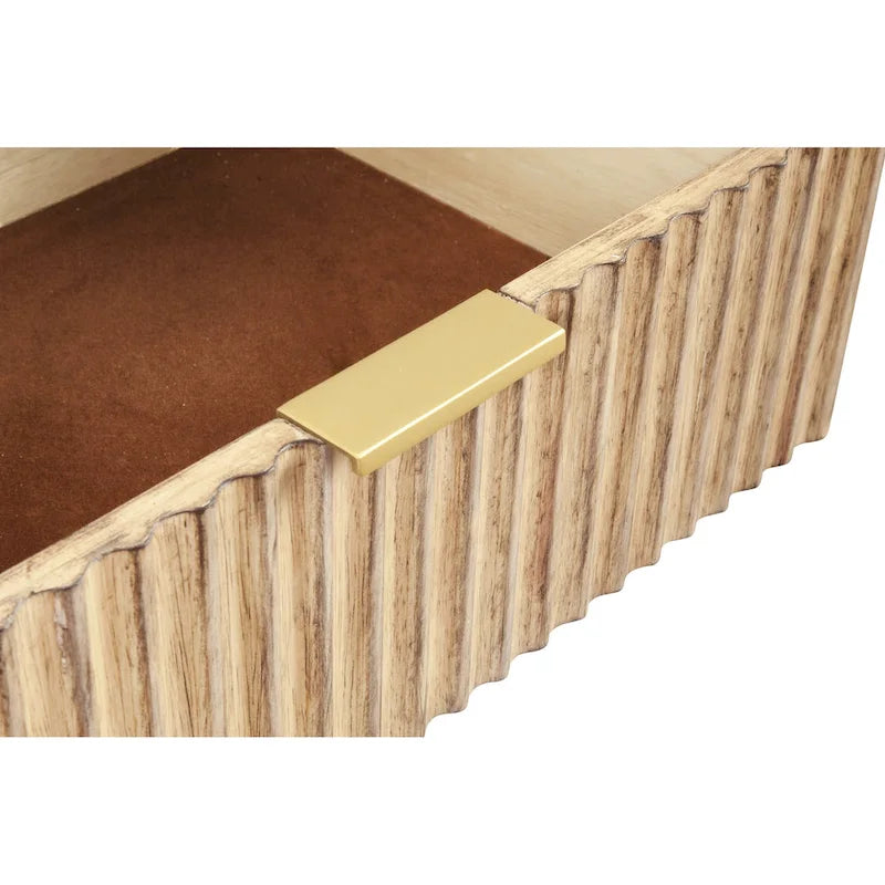 Table de chevet en bois à deux tiroirs
