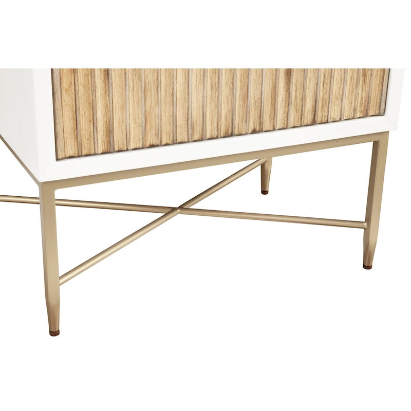 Table de chevet en bois à deux tiroirs
