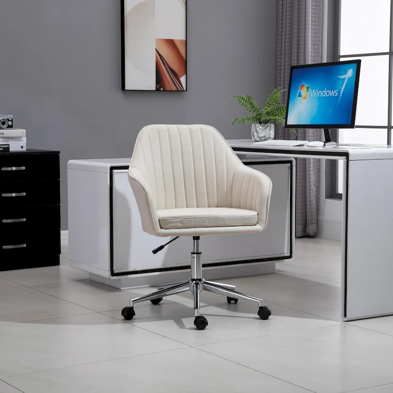 Chaise de bureau mi-dossier avec dossier texturé et roulettes pivotantes