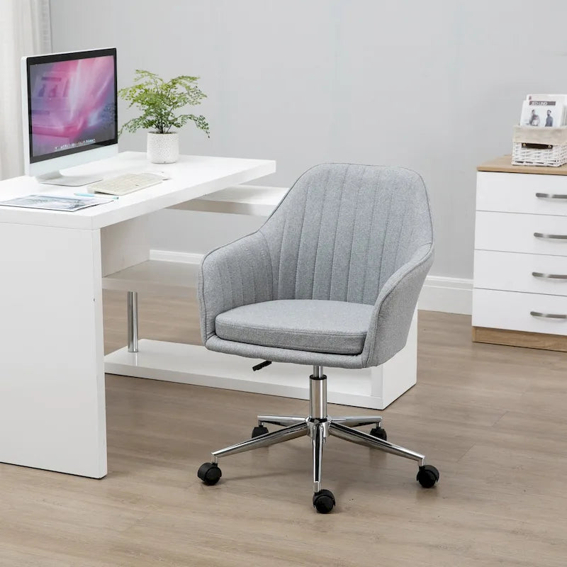 Chaise de bureau mi-dossier avec dossier texturé et roulettes pivotantes