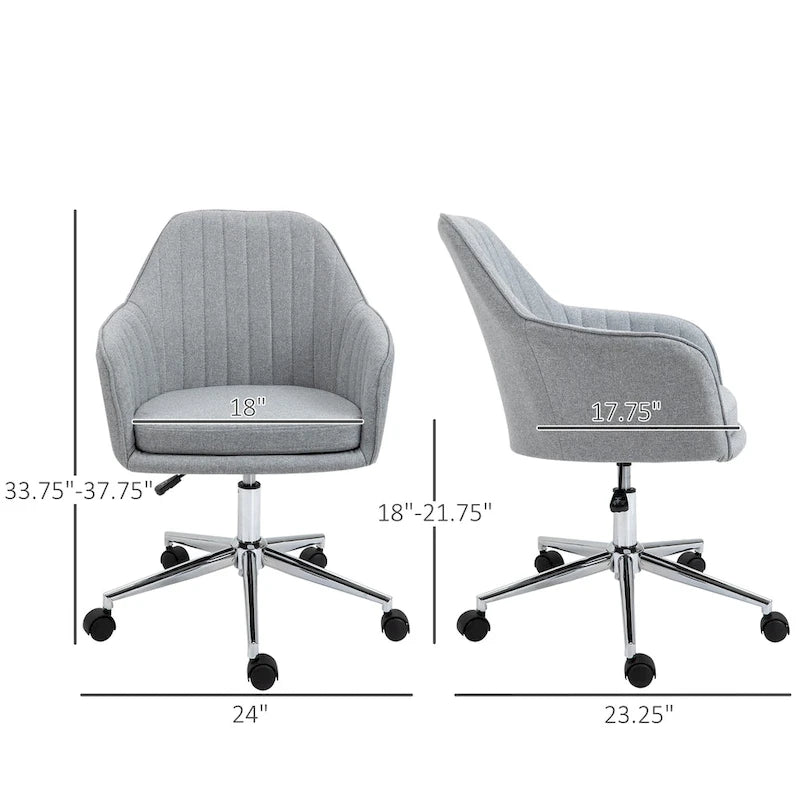 Chaise de bureau mi-dossier avec dossier texturé et roulettes pivotantes
