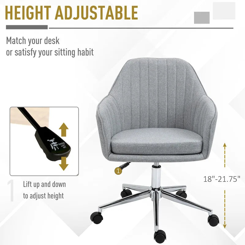 Chaise de bureau mi-dossier avec dossier texturé et roulettes pivotantes
