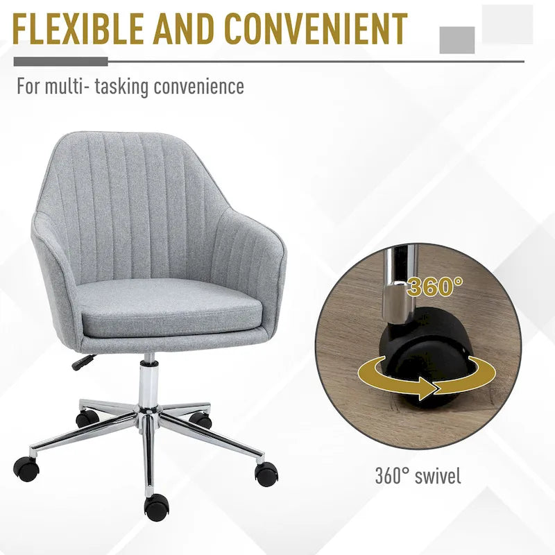 Chaise de bureau mi-dossier avec dossier texturé et roulettes pivotantes