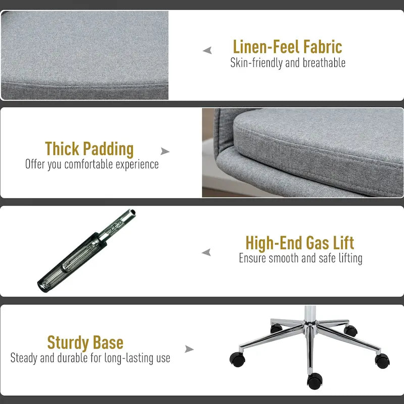 Chaise de bureau mi-dossier avec dossier texturé et roulettes pivotantes