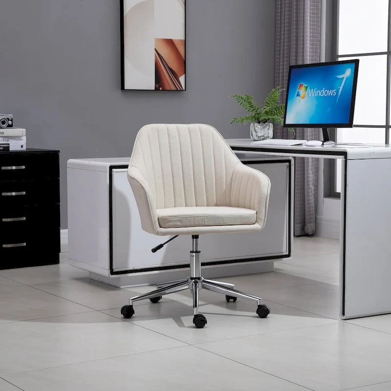 Chaise de bureau mi-dossier avec dossier texturé et roulettes pivotantes