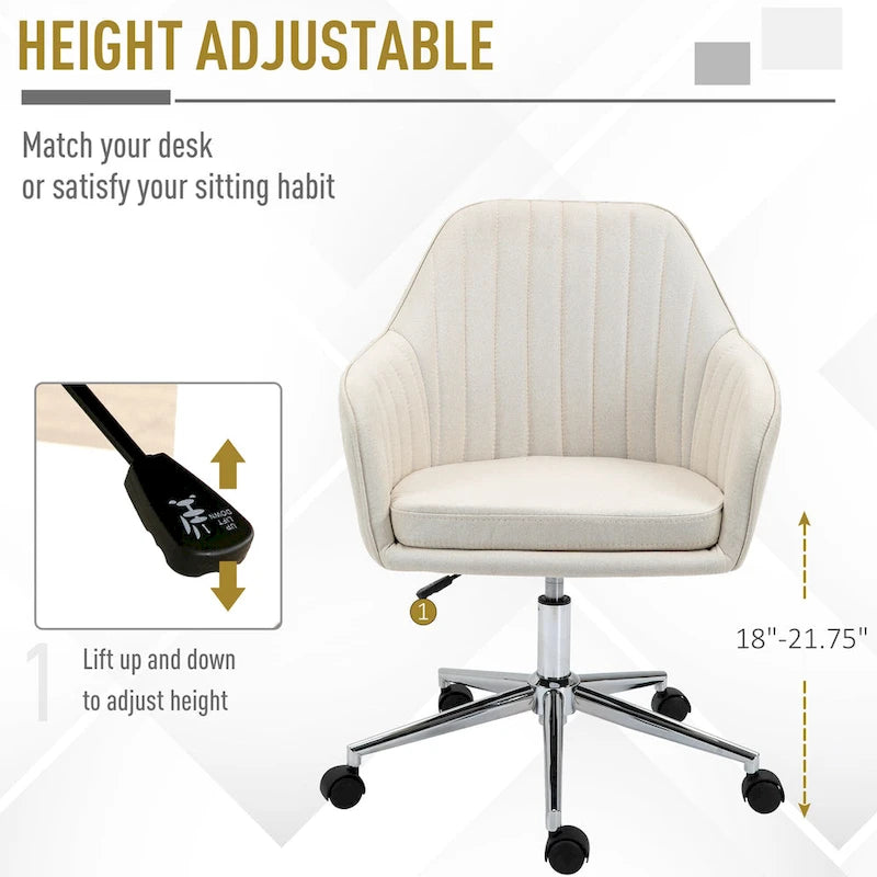 Chaise de bureau mi-dossier avec dossier texturé et roulettes pivotantes