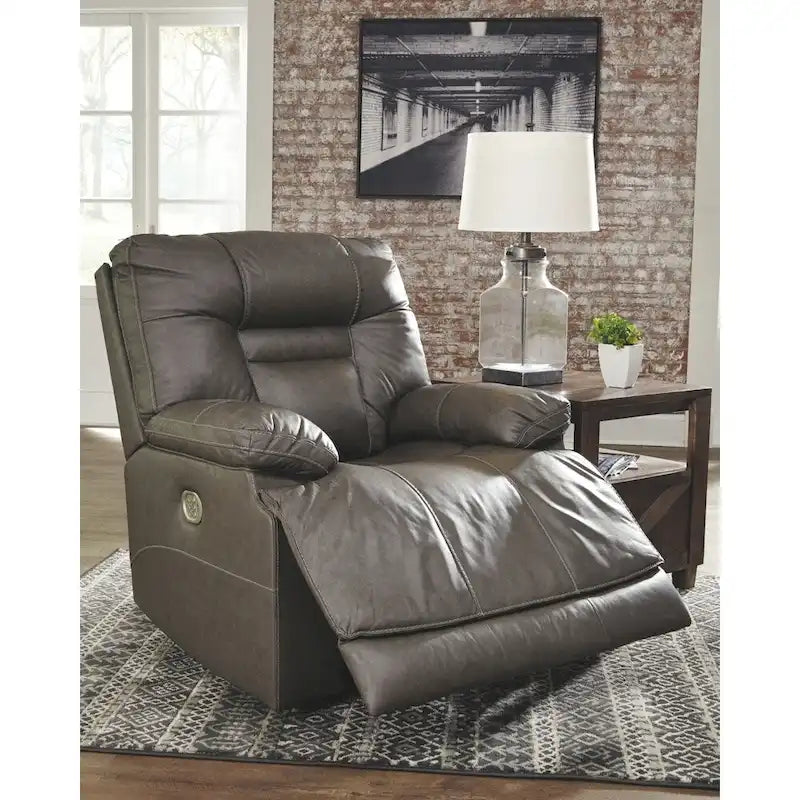 Fauteuil inclinable électrique moderne avec appui-tête réglable, gris fumé