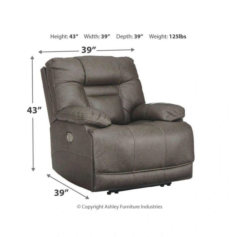 Fauteuil inclinable électrique moderne avec appui-tête réglable, gris fumé