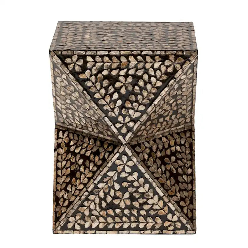 Table d'appoint en nacre noire et bronze
