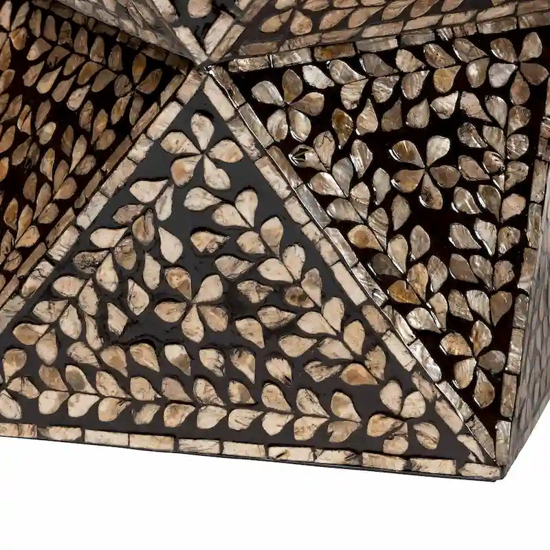 Table d'appoint en nacre noire et bronze