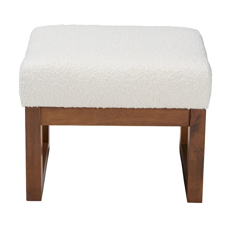 Repose-pieds en bois blanc cassé de style médiéval-moderne