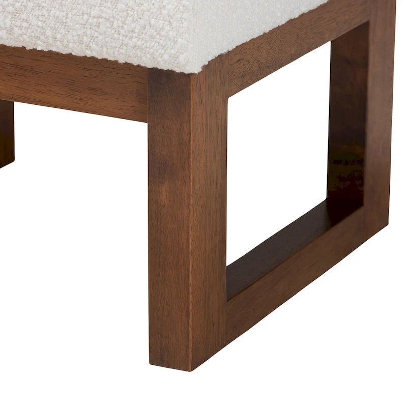 Repose-pieds en bois blanc cassé de style médiéval-moderne