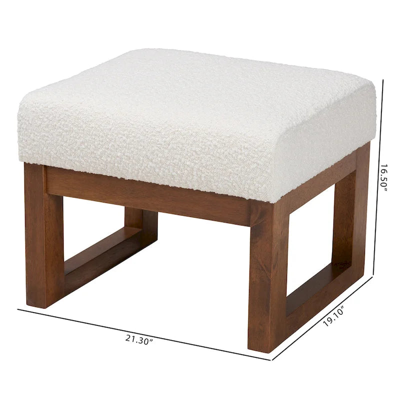 Repose-pieds en bois blanc cassé de style médiéval-moderne