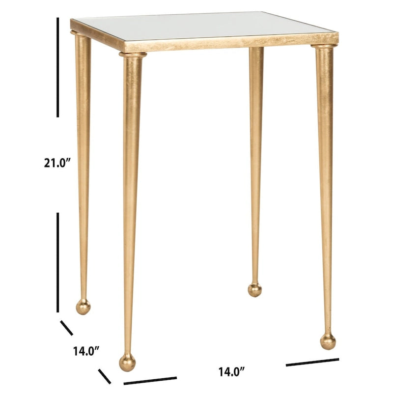 Table d'appoint vintage à la feuille d'or