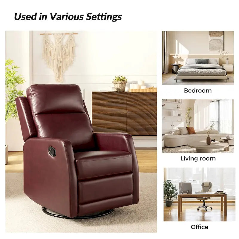 Fauteuil inclinable pivotant rembourré